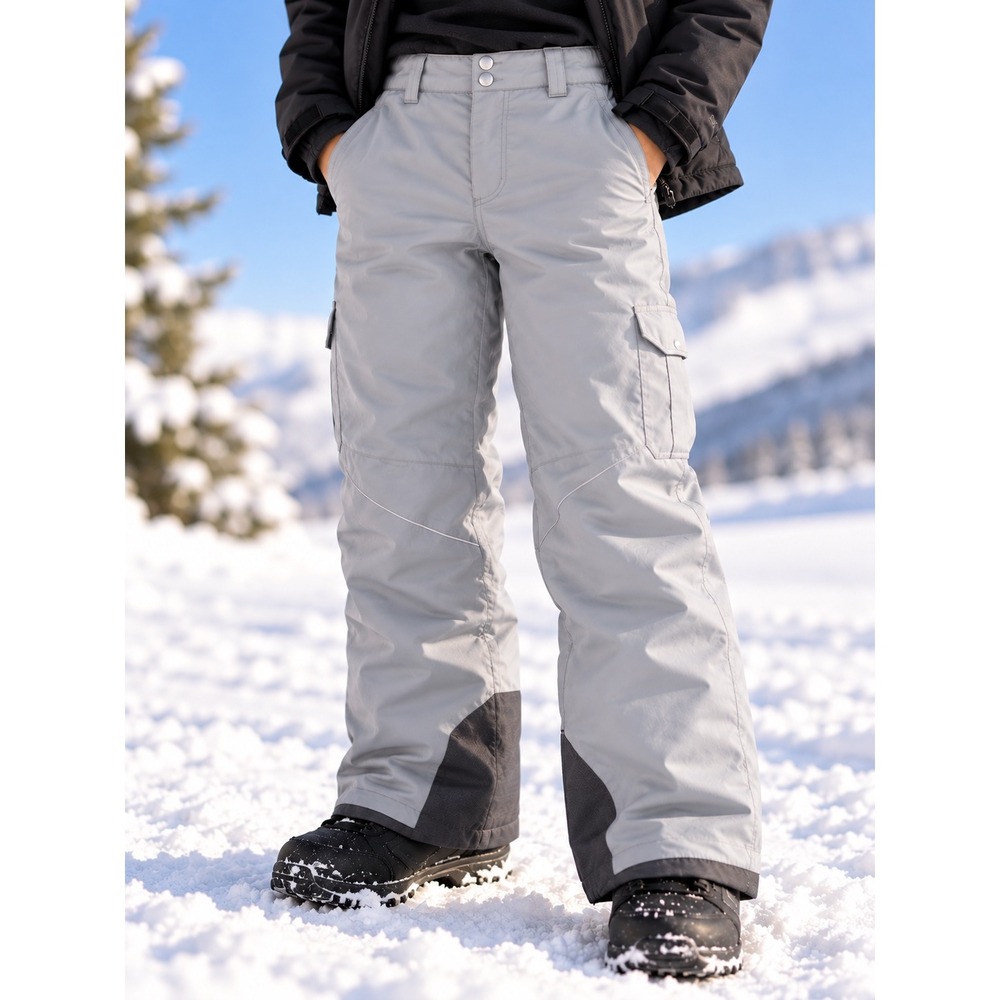 Columbia Bugaboo II Boys XL 18 Gray Insulated Snow Ski Pants Omni-Tech
